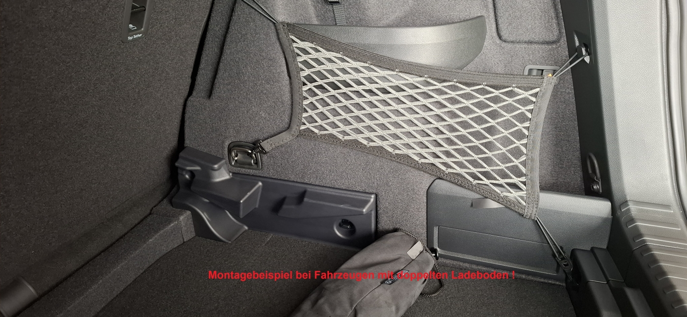 Gepäcknetz-Set für Kofferraum Karoq (3-teilig silber)